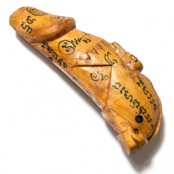 Palad Khik Ling Jab Hlak Carved Sacred Wood Monkey-Lingam Hand Inscriptions