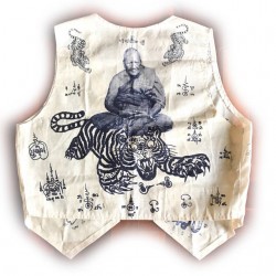 Suea Yant Khee Suea Luang Por Phern Tidtakuno Wat Bang Pra Sacred Yantra Cloth Shirt