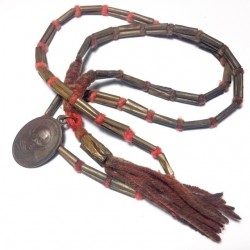 Takrut Sangwal 108 Dtid Rian Roop Muean 2508 BE Takrut Rosary Necklace with Monk Coin